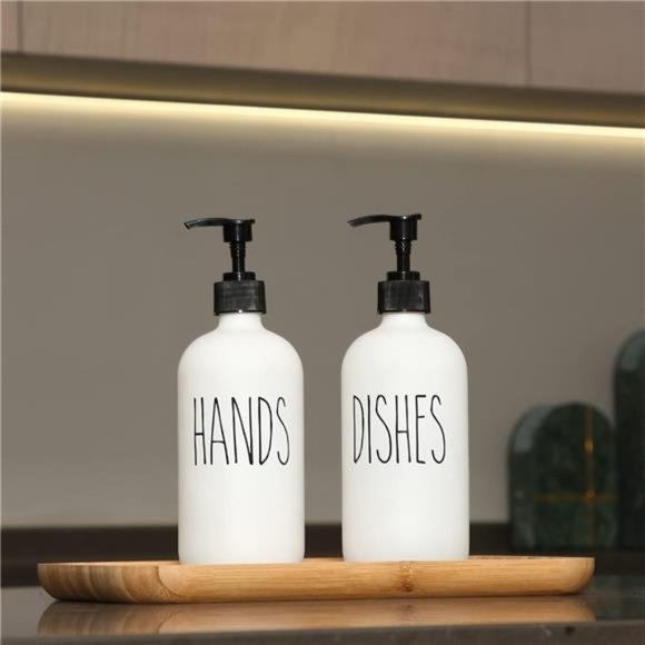 Soap Dispenser Set 2 Pack, Contains Dish Soap Dispenser and Hand Soap Dispenser - Picture 4 of 6